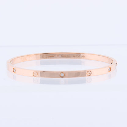 Cartier Love SM Half Diamond Bracelet 750(PG) 18.6g 17