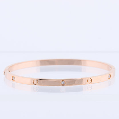 Cartier Love SM Half Diamond Bracelet 750(PG) 18.6g 17