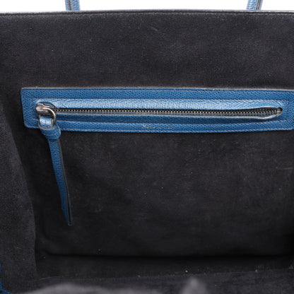 CELINE Luggage Phantom Medium Grained Leather Handbag in Navy Blue