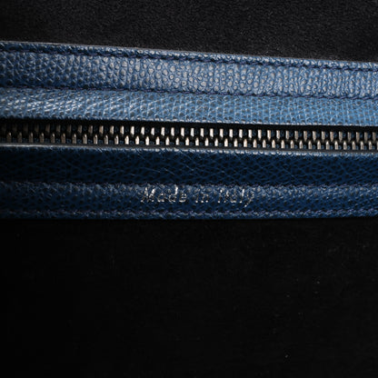 CELINE Luggage Phantom Medium Grained Leather Handbag in Navy Blue