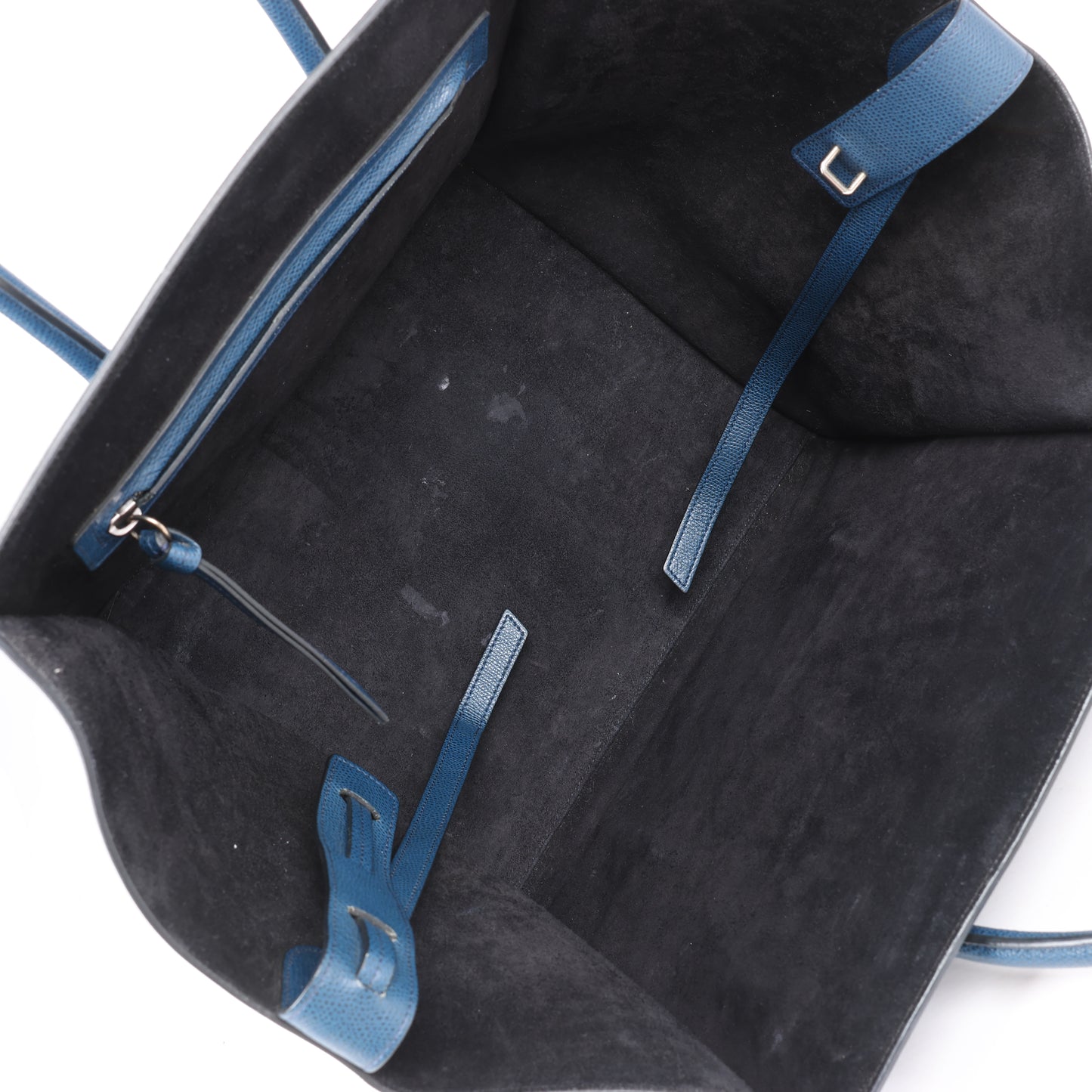 CELINE Luggage Phantom Medium Grained Leather Handbag in Navy Blue