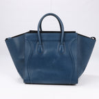 CELINE Luggage Phantom Medium Grained Leather Handbag in Navy Blue