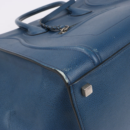 CELINE Luggage Phantom Medium Grained Leather Handbag in Navy Blue