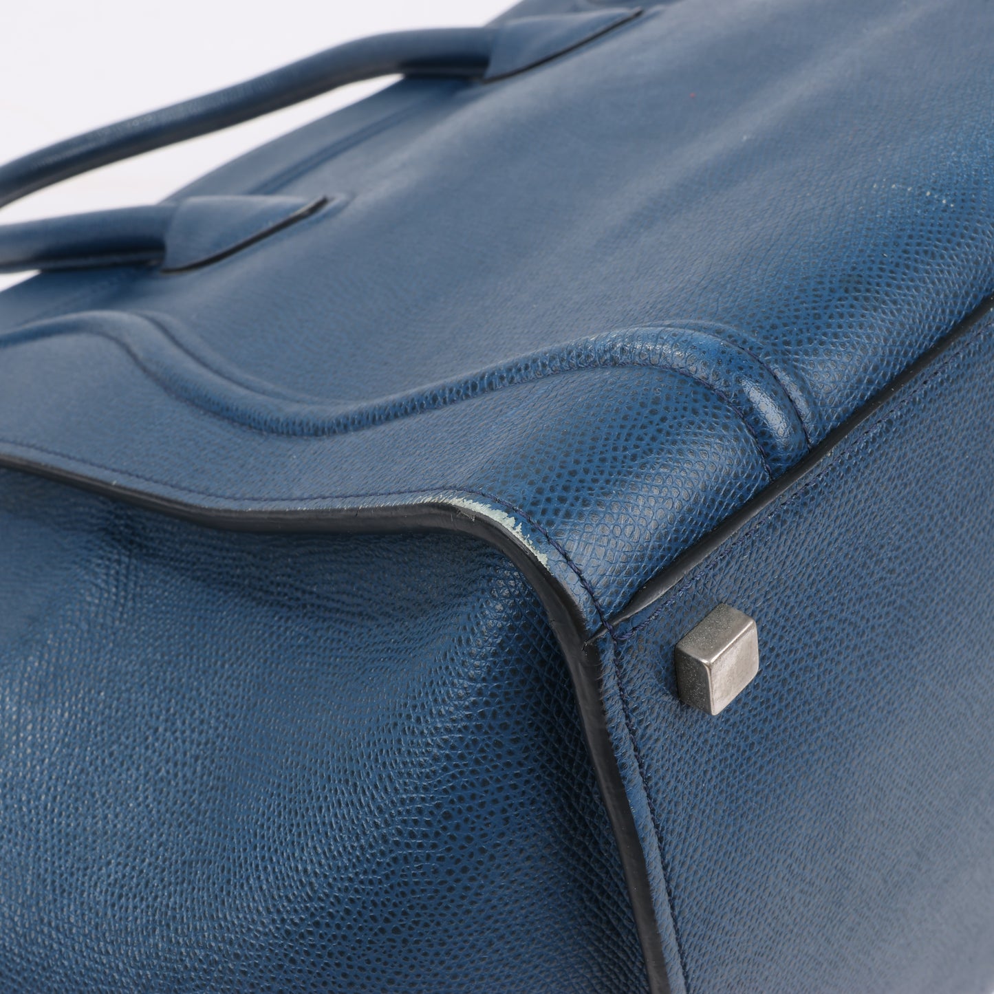 CELINE Luggage Phantom Medium Grained Leather Handbag in Navy Blue