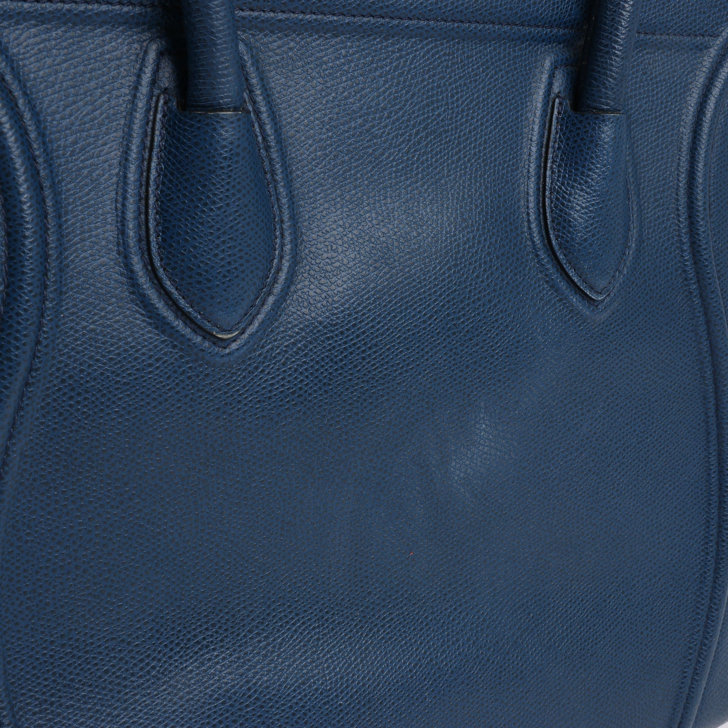 CELINE Luggage Phantom Medium Grained Leather Handbag in Navy Blue