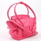 Bottega Veneta Arco Mini Paper Calfskin Maxi Intrecciato 2Way Handbag in Pink