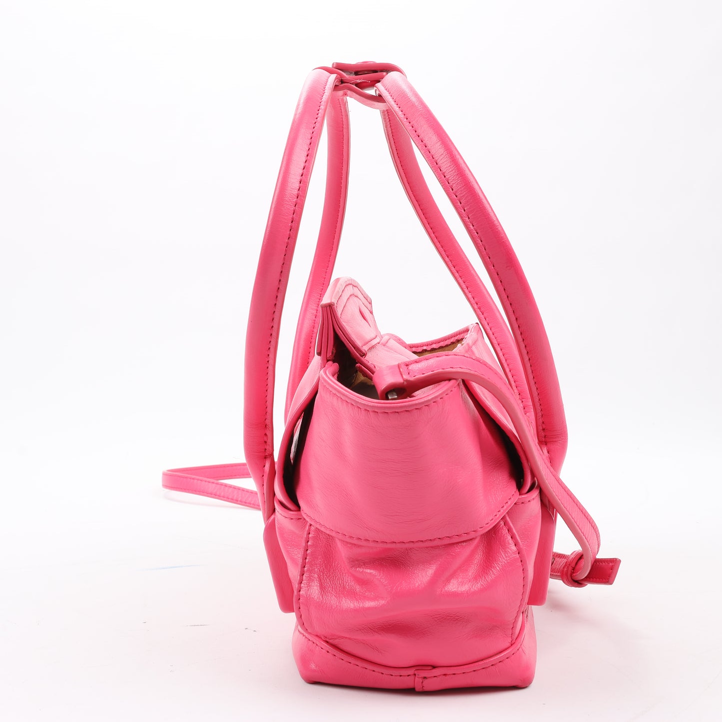 Bottega Veneta Sac à main Arco Mini Paper en cuir de veau Maxi Intrecciato 2Way en rose