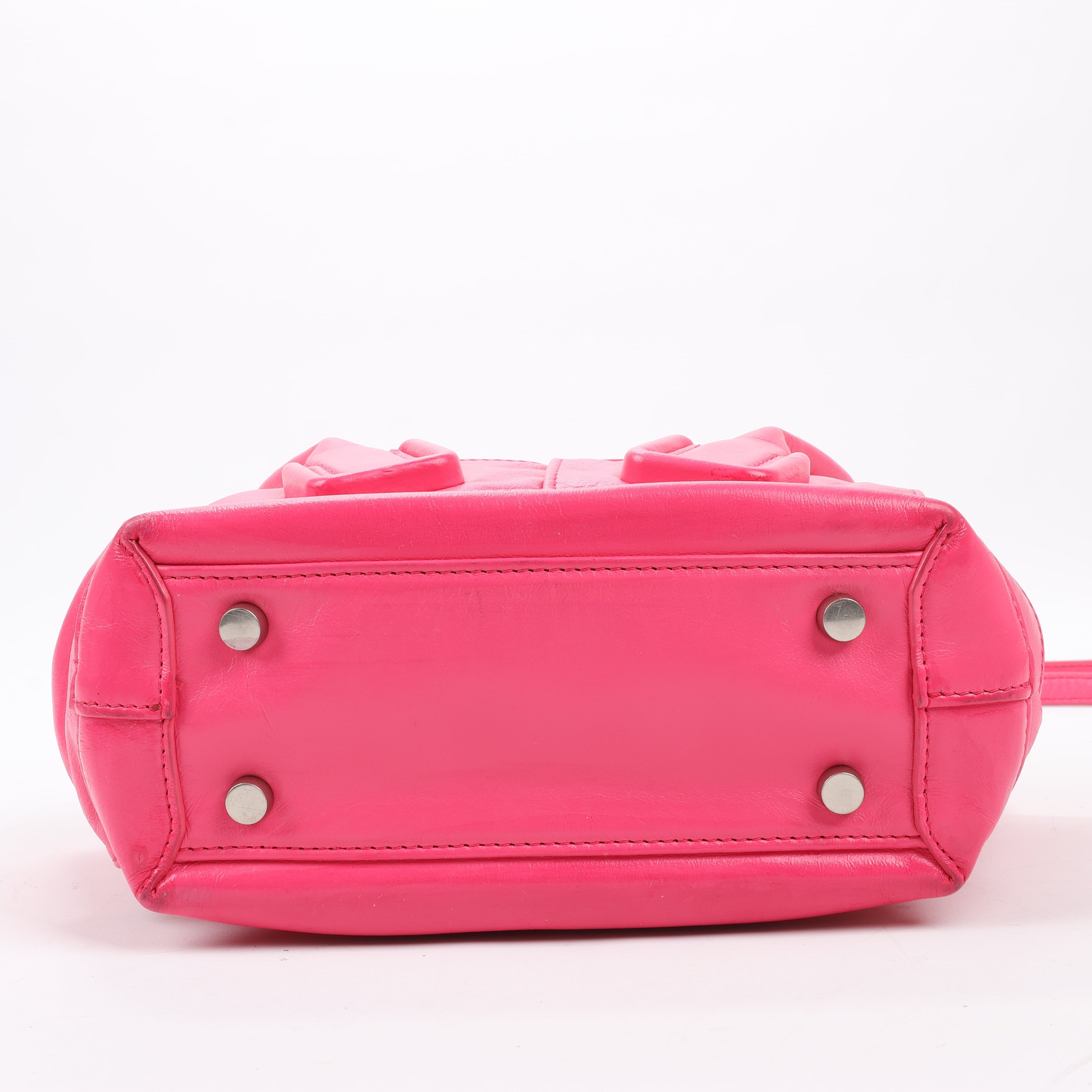 Bottega Veneta Arco Mini Paper Calfskin Maxi Intrecciato 2Way Handbag in Pink