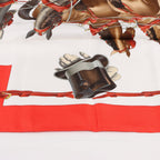 Hermès Carré 90 "ATTELAGE EN ARBALETE" Silk handkerchief in Red