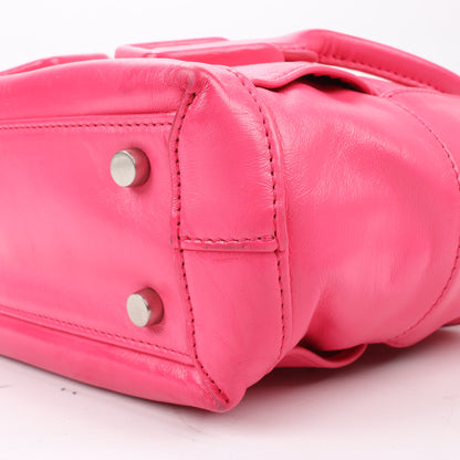 Bottega Veneta Arco Mini Paper Calfskin Maxi Intrecciato 2Way Handbag in Pink