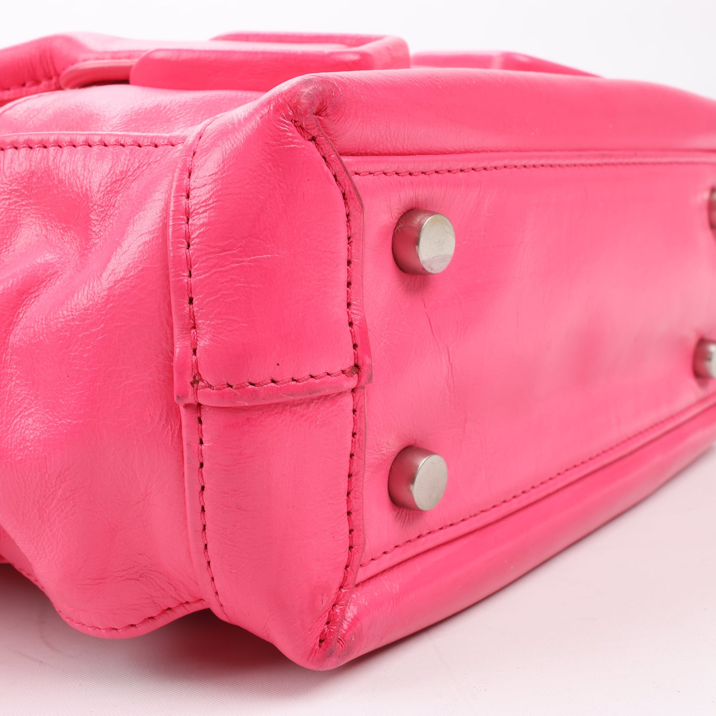 Bottega Veneta Arco Mini Paper Calfskin Maxi Intrecciato 2Way Handbag in Pink