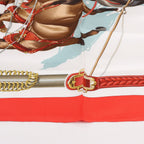 Hermès Carré 90 "ATTELAGE EN ARBALETE" Silk handkerchief in Red