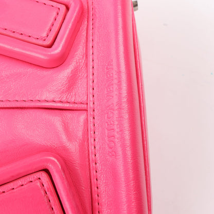 Bottega Veneta Arco Mini Paper Calfskin Maxi Intrecciato 2Way Handbag in Pink