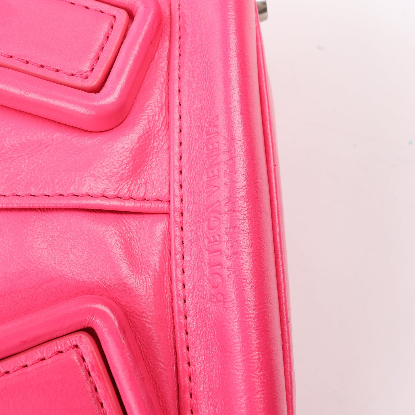 Bottega Veneta Arco Mini Paper Calfskin Maxi Intrecciato 2Way Handbag in Pink