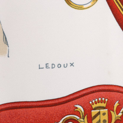 Hermès Carré 90 "ATTELAGE EN ARBALETE" Silk handkerchief in Red