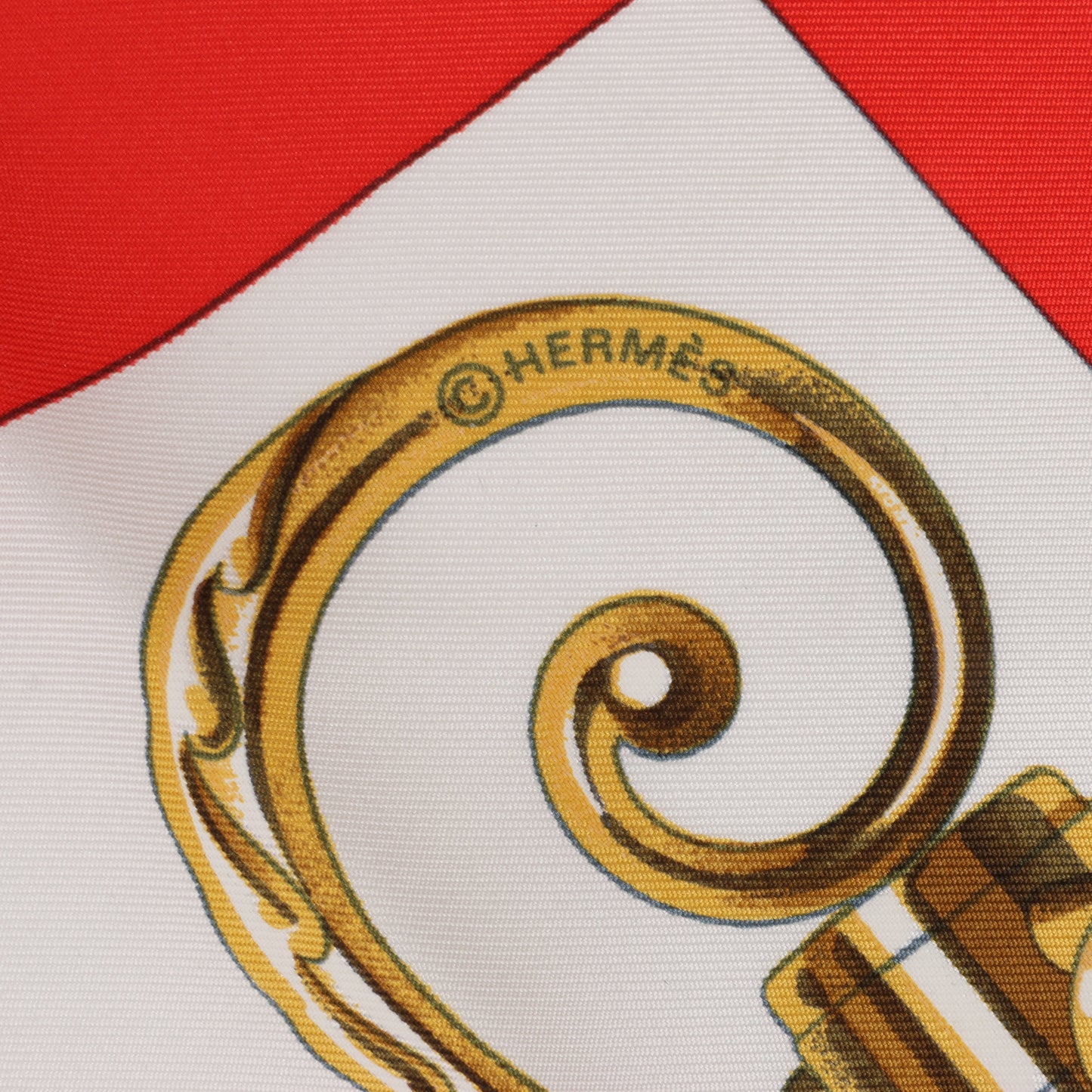 Hermès Carré 90 "ATTELAGE EN ARBALETE" Silk handkerchief in Red