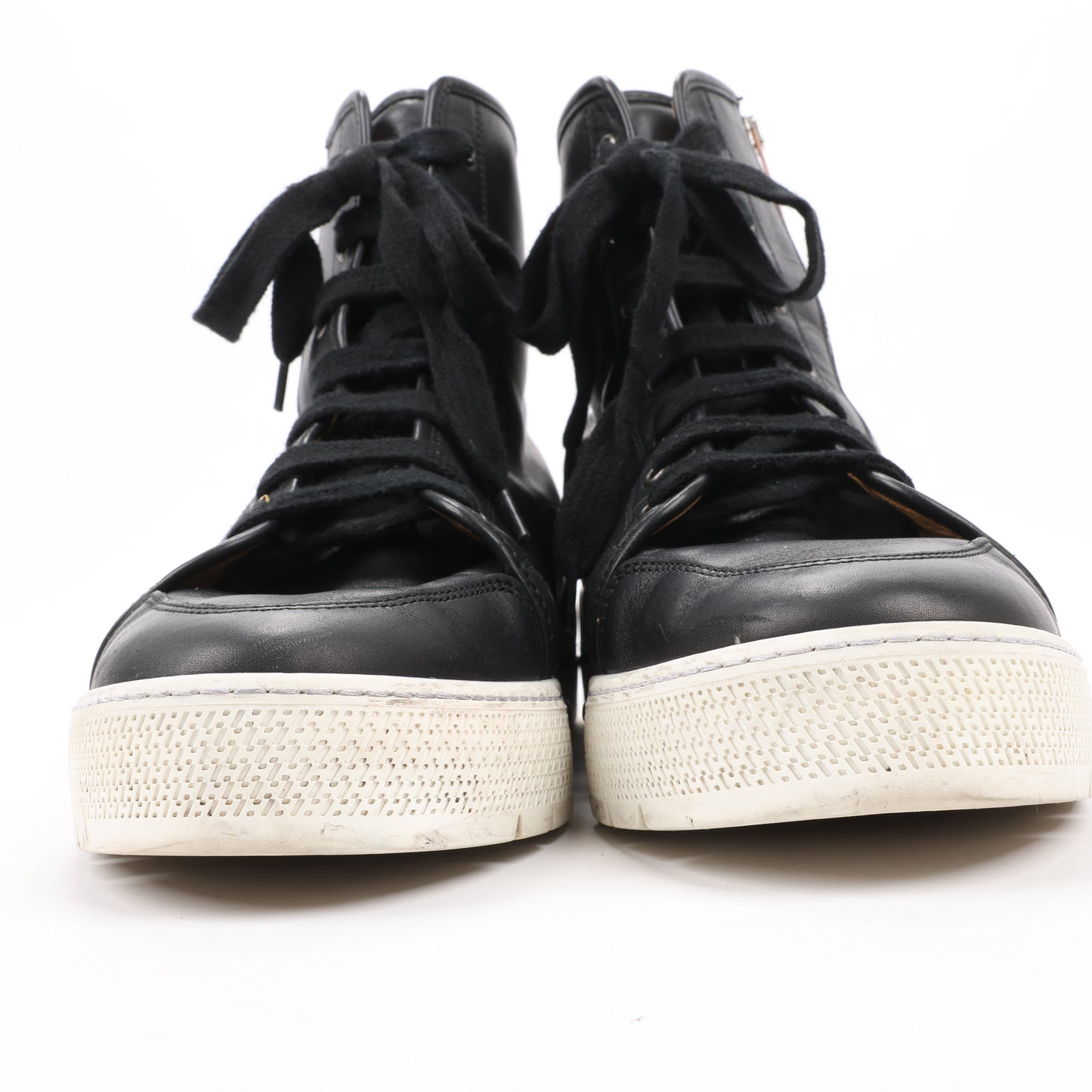 Hermès Leather High-Top Side Zip Sneakers in Black, Size 42 EU 182355ZH