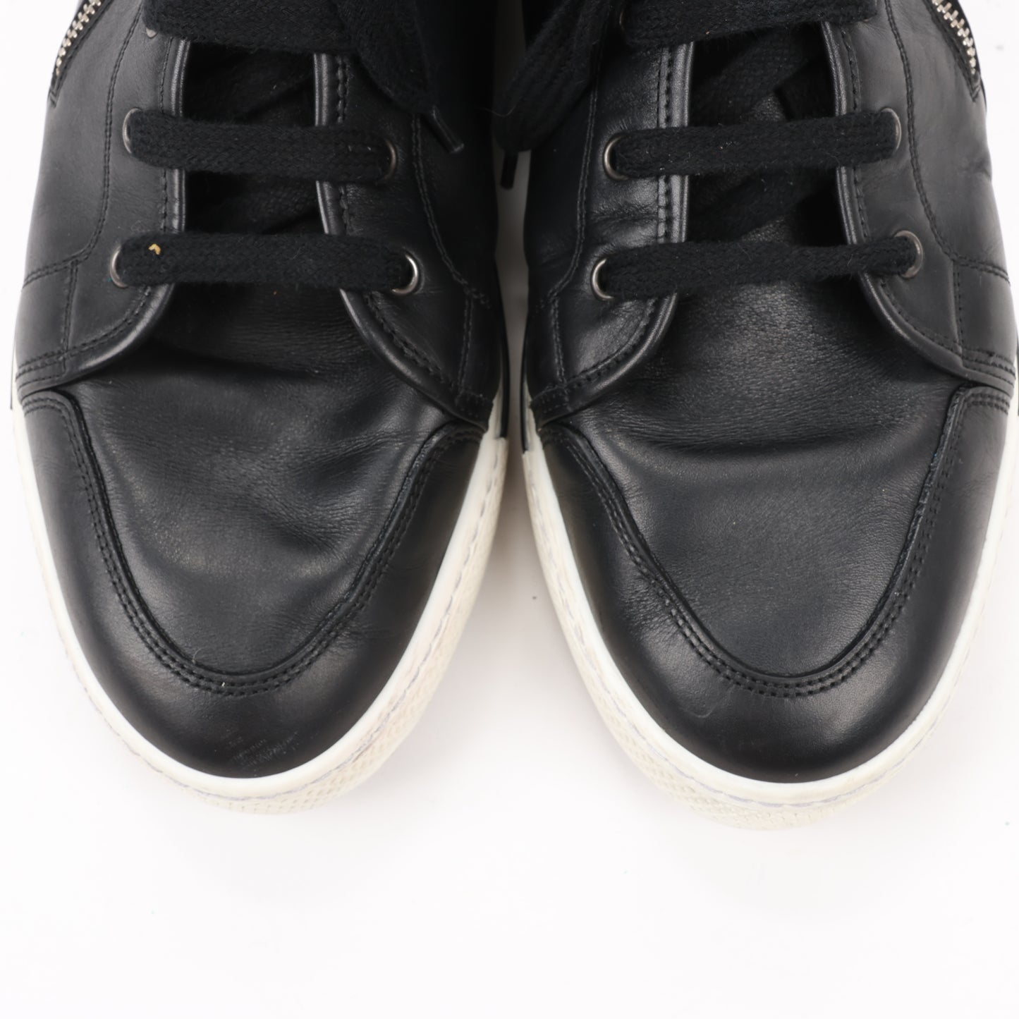 Baskets montantes en cuir Hermès à fermeture éclair latérale, noires, pointure 42 (UE) 182355ZH