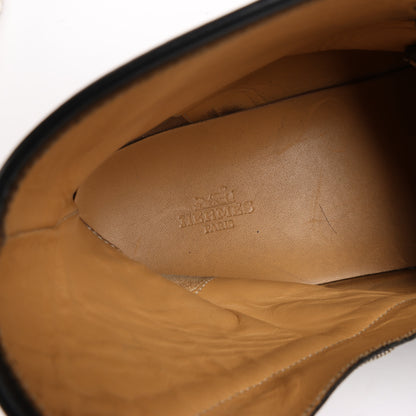 Hermès Leather High-Top Side Zip Sneakers in Black, Size 42 EU 182355ZH