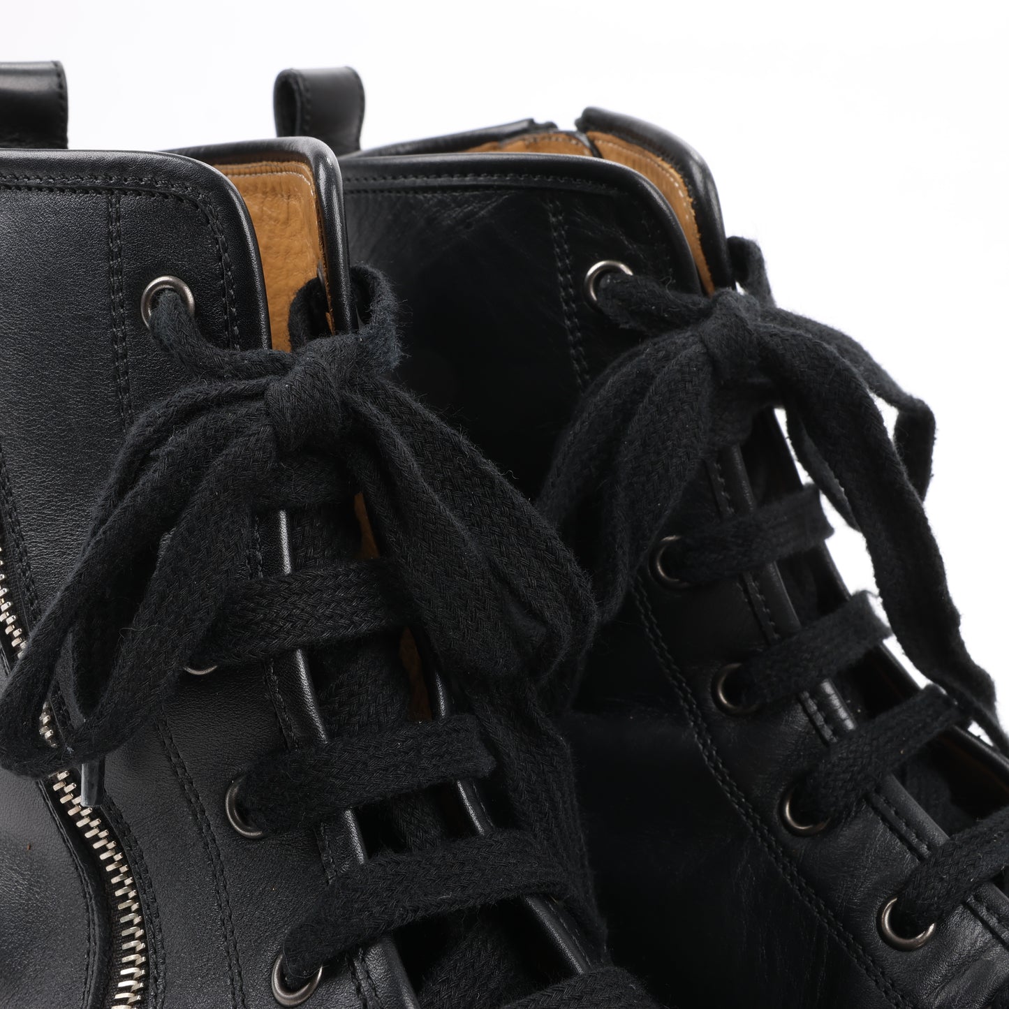 Baskets montantes en cuir Hermès à fermeture éclair latérale, noires, pointure 42 (UE) 182355ZH
