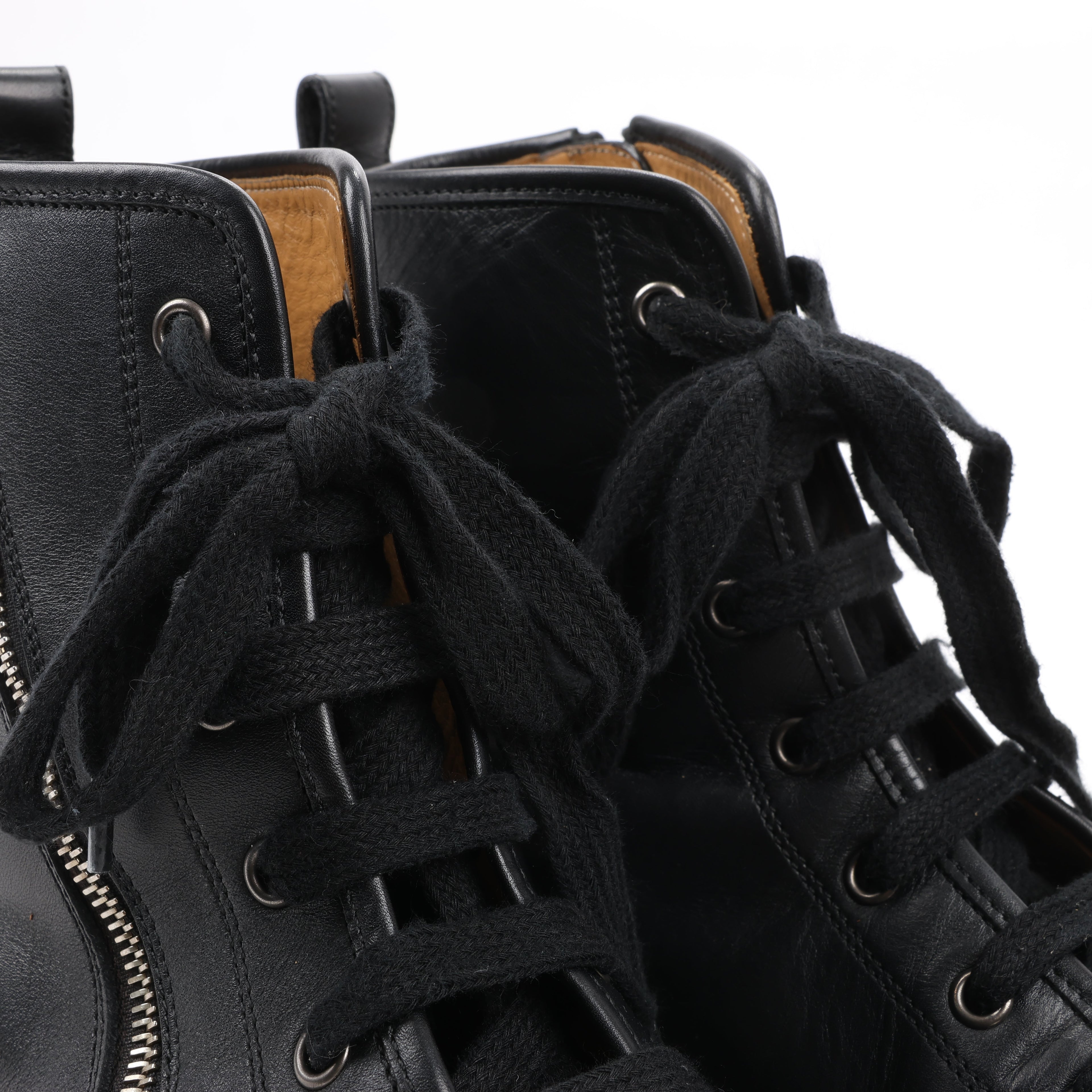 Hermès Leather High-Top Side Zip Sneakers in Black, Size 42 EU 182355ZH