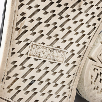 Hermès Leather High-Top Side Zip Sneakers in Black, Size 42 EU 182355ZH