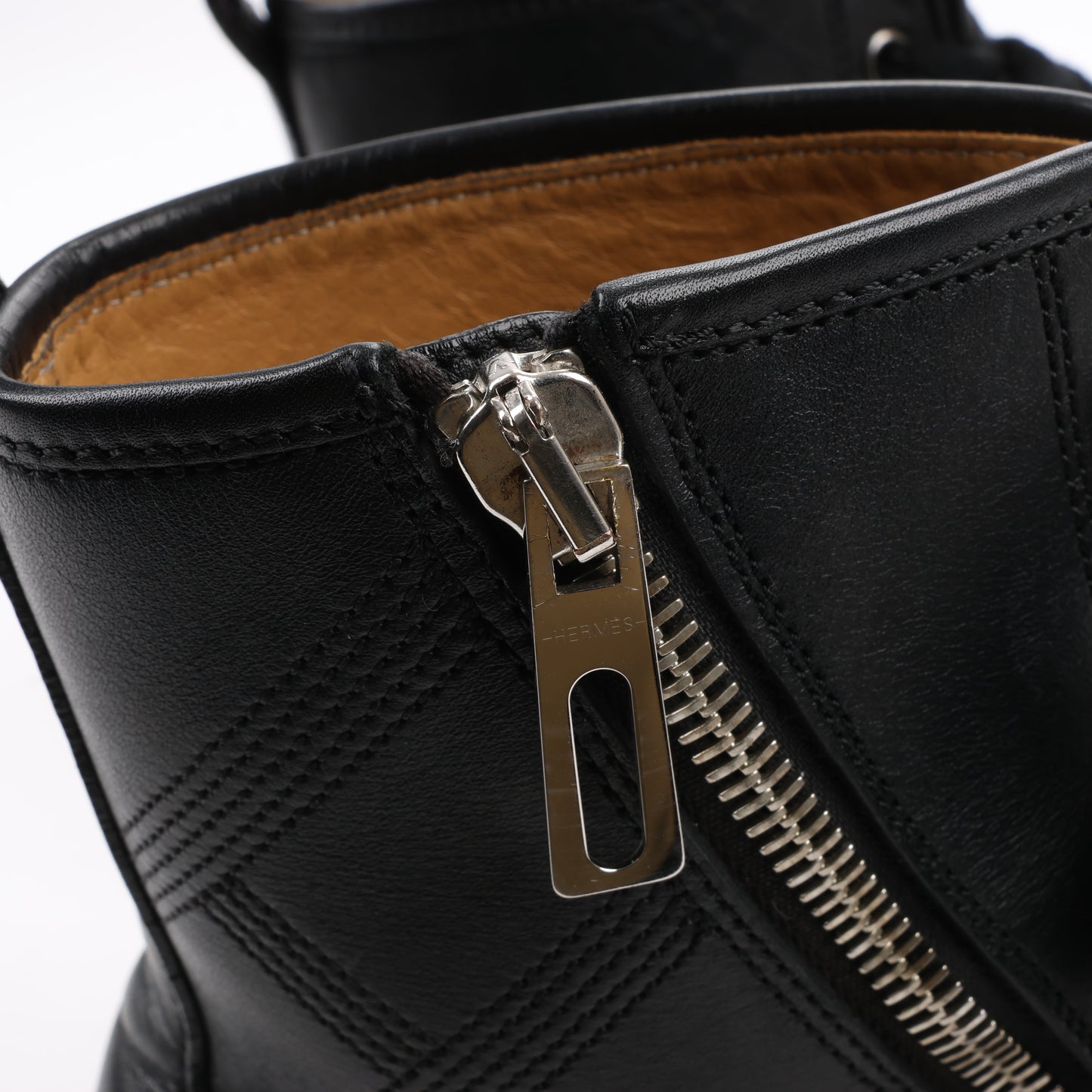 Hermès Leather High-Top Side Zip Sneakers in Black, Size 42 EU 182355ZH