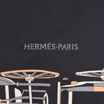 Hermès Carré 90 "COMPLICATION EQUESTRE" Silk handkerchief in Black