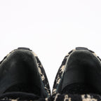 CHANEL Coco Tweed Felt Mark Leather x Fabric Boots G31378 in Black x Beige, Size 37 EU