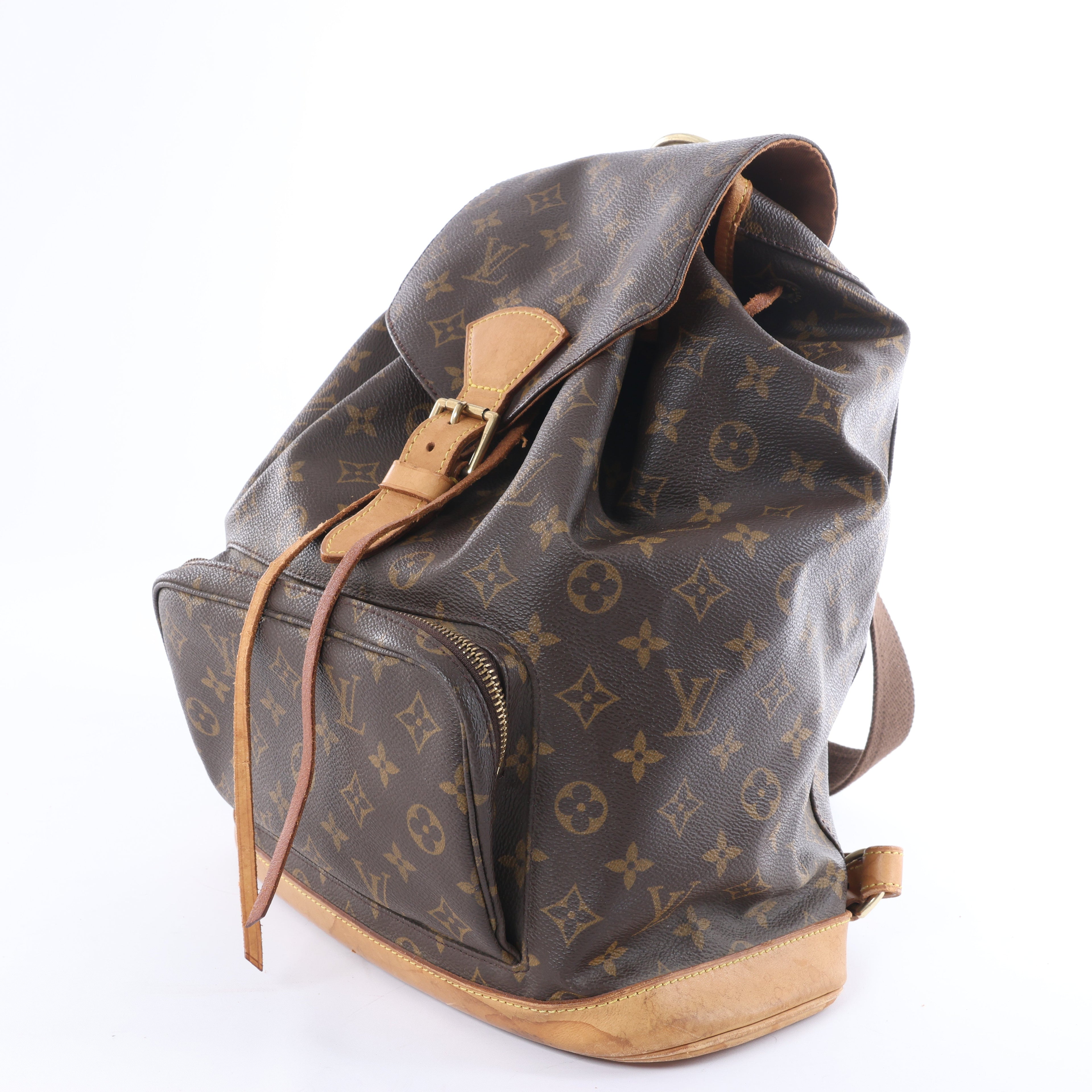Louis Vuitton Montsouris GM Monogram Canvas Vintage Backpack in Brown M51135