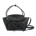 Bottega Veneta Arco Mini Leather Maxi Intrecciato 2Way Handbag in Black