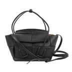Bottega Veneta Arco Mini Leather Maxi Intrecciato 2Way Handbag in Black