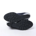 Botas largas Chanel de ante y piel acharolada en negro y azul marino G27002, talla 37 UE
