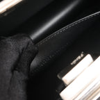 Fendi Peekaboo Cuts Patent Leather Chain Shoulder Bag in Black 8BN340