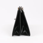 Fendi Peekaboo Cuts Patent Leather Chain Shoulder Bag in Black 8BN340