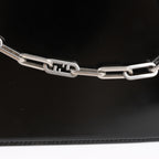Fendi Peekaboo Cuts Patent Leather Chain Shoulder Bag in Black 8BN340