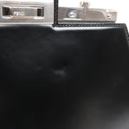 Fendi Peekaboo Cuts Patent Leather Chain Shoulder Bag in Black 8BN340