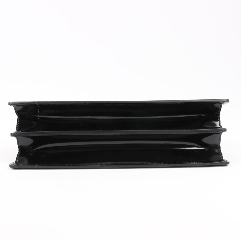 Fendi Peekaboo Cuts Patent Leather Chain Shoulder Bag in Black 8BN340