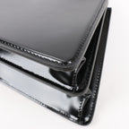 Fendi Peekaboo Cuts Patent Leather Chain Shoulder Bag in Black 8BN340