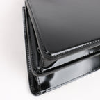 Fendi Peekaboo Cuts Patent Leather Chain Shoulder Bag in Black 8BN340