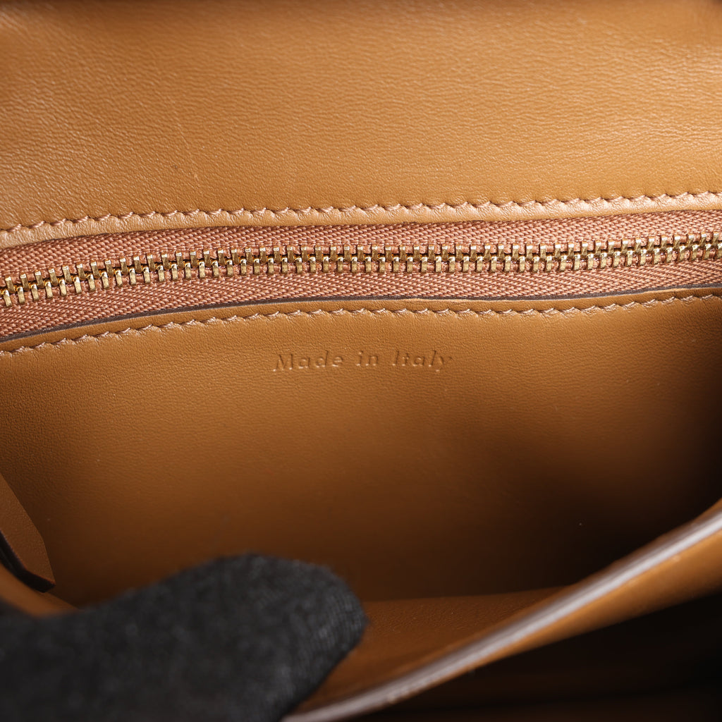 Celine Classic Box Small Leather Shoulder Bag in Brown