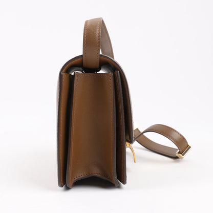 Celine Classic Box Small Leather Shoulder Bag in Brown