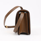 Bolso de hombro pequeño de piel Celine Classic Box en marrón