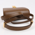 Bolso de hombro pequeño de piel Celine Classic Box en marrón