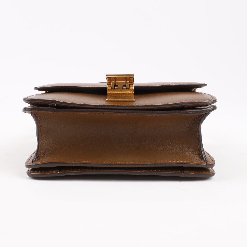 Celine Classic Box Small Leather Shoulder Bag in Brown
