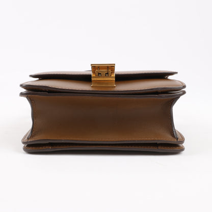 Celine Classic Box Small Leather Shoulder Bag in Brown