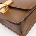 Bolso de hombro pequeño de piel Celine Classic Box en marrón