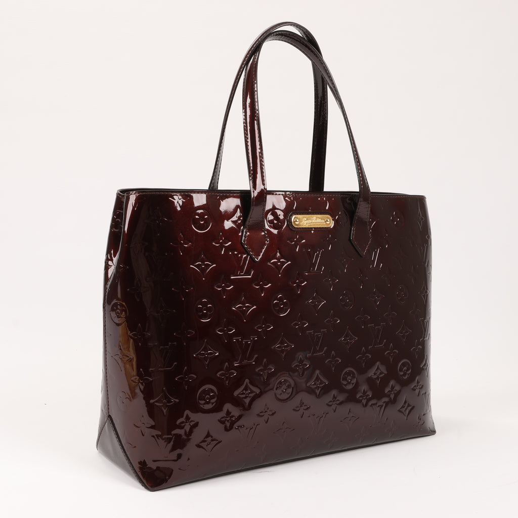 Louis Vuitton Monogram Vernis Wilshire MM Handbag in Amarante