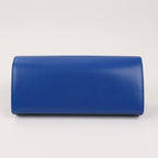 Saint Laurent Paris Kate Monogramme Smooth Leather Clutch in Blue Majorelle