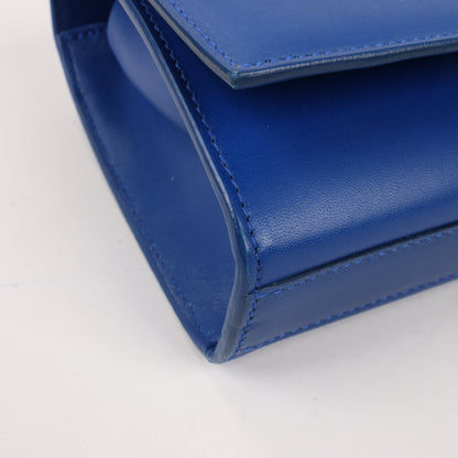 Saint Laurent Paris Pochette Kate Monogramme en cuir lisse bleu Majorelle